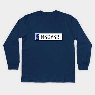 Hungary car registration plate Kids Long Sleeve T-Shirt